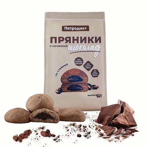 Петродиет: Пряники Шоколадные с шоколадной начинкой со стевией Ф 300гр/10шт