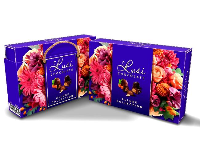 Люси: LUSI ALLURE Набор конфет с сумкой (фиолетовая) 308г/5шт