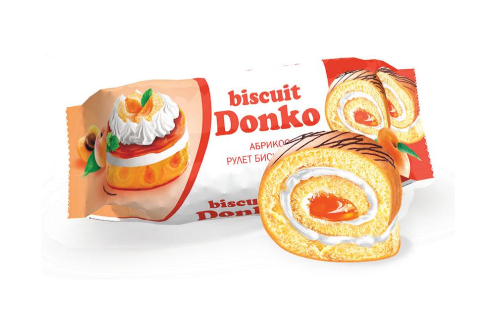 Донко: Рулет ДонКо абрикос 160гр/12шт