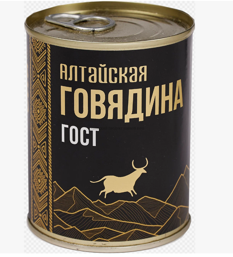 СИЛА: Говядина тушеная Алтайская в/с 338гр/24шт ж/б ГОСТ